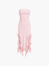 Midi-Tube-Kleid mit Rüschenbesatz